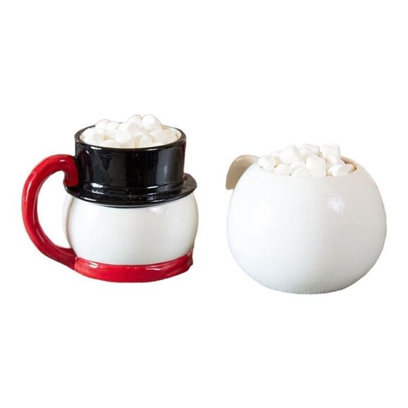 Limited Edition Snowman Stoneware Stackable Mugs- Set of 2 - Christmas 2023 - Picture 3 of 3